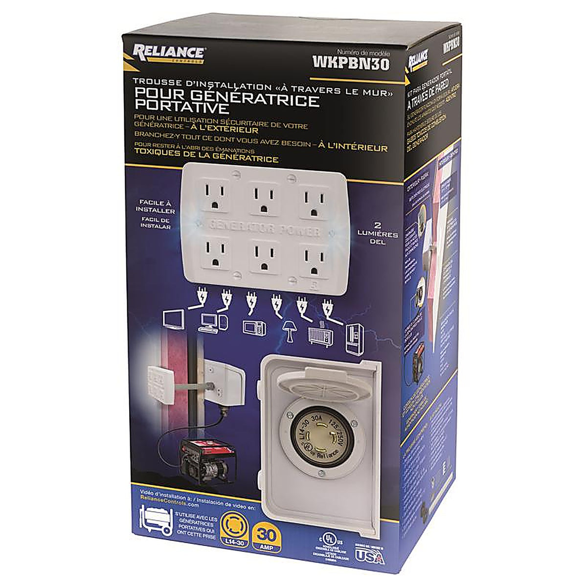 Reliance - WKPBN30 - 30 amps 125 volt 6 circuits Surface Mount Generator Power Transfer Kit