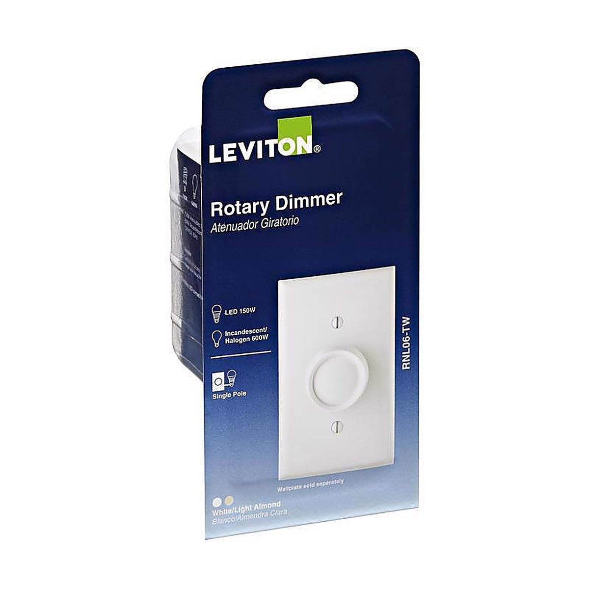 Leviton - RNL06-TW - Trimatron Light Almond & White 600 watt Rotary Dimmer Knob
