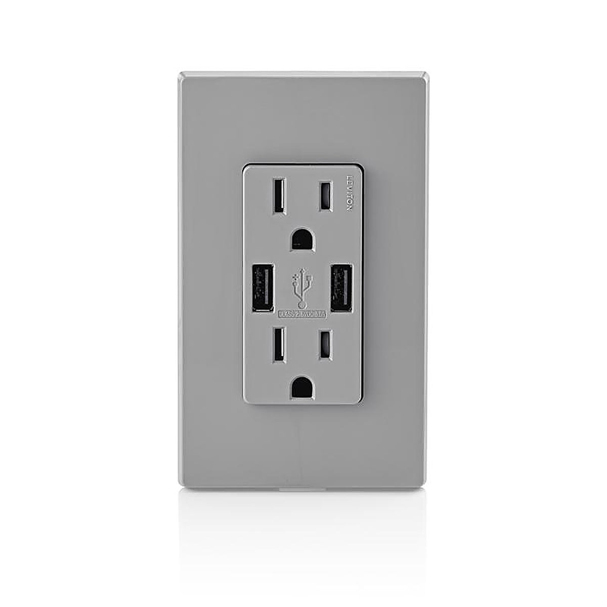 Leviton - T5632-GY - Decora 15 amps 125 volt Gray Outlet and USB Charger 5-15R