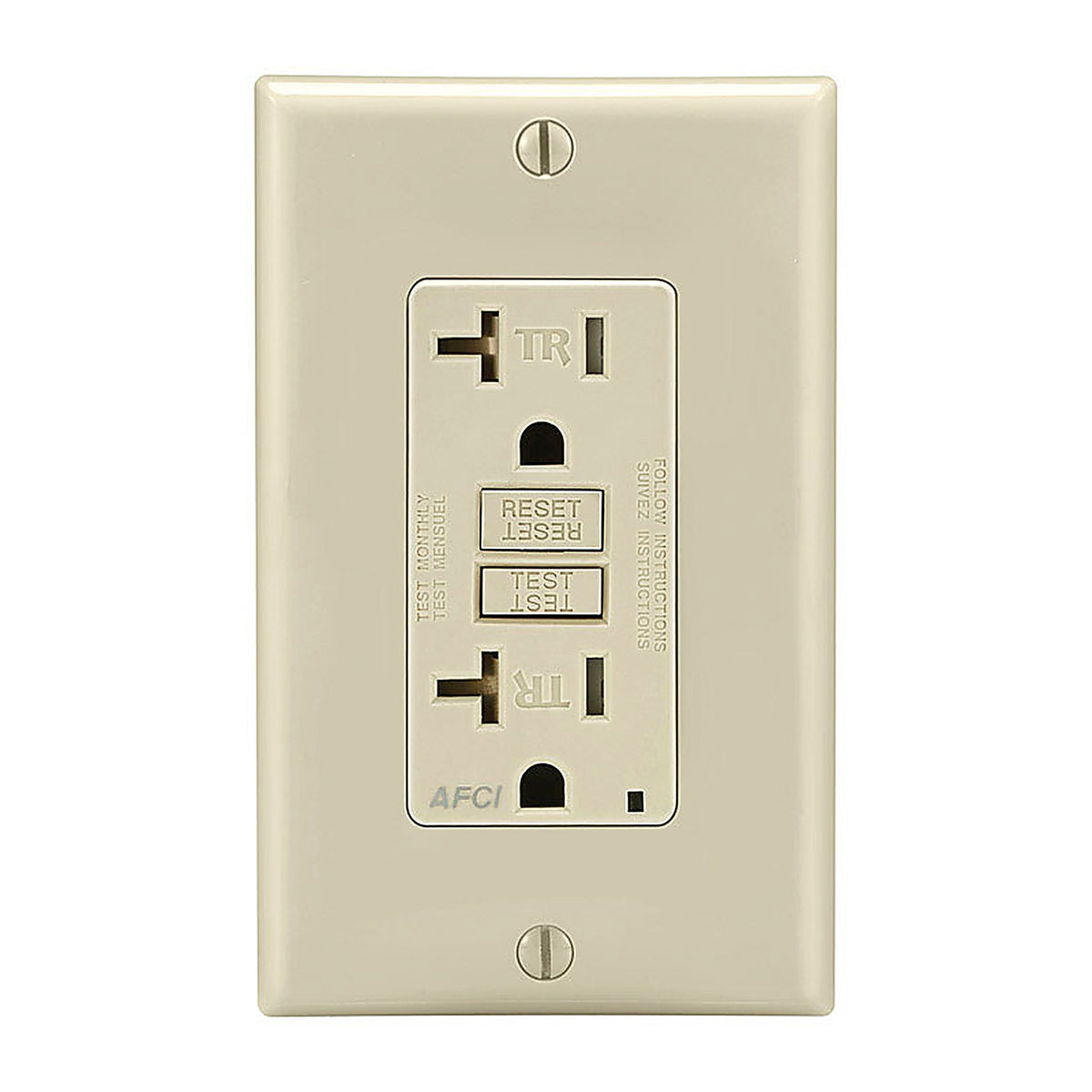 Leviton - AFTR2-T - 20 amps 125 volt Duplex Light Almond AFCI Outlet 5-20R