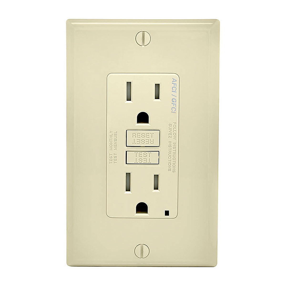 Leviton - AGTR1-T - SmartlockPro 15 amps 125 volt Duplex Light Almond AFCI/GFCI Dual Function Outlet 5-15R