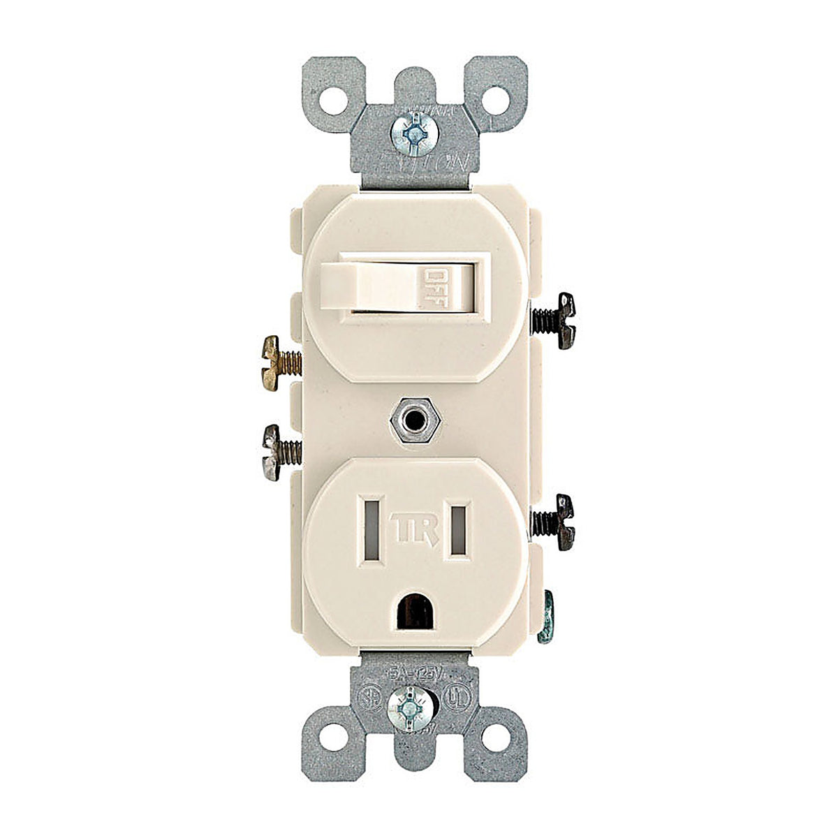 Leviton - T5225-T - 15 amps 125 volt Duplex Light Almond Combination Switch/Outlet 5-15R