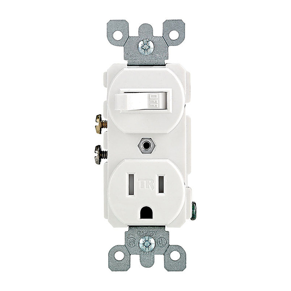 Leviton - T5225-W - 15 amps 125 volt Duplex White Combination Switch/Outlet 5-15R