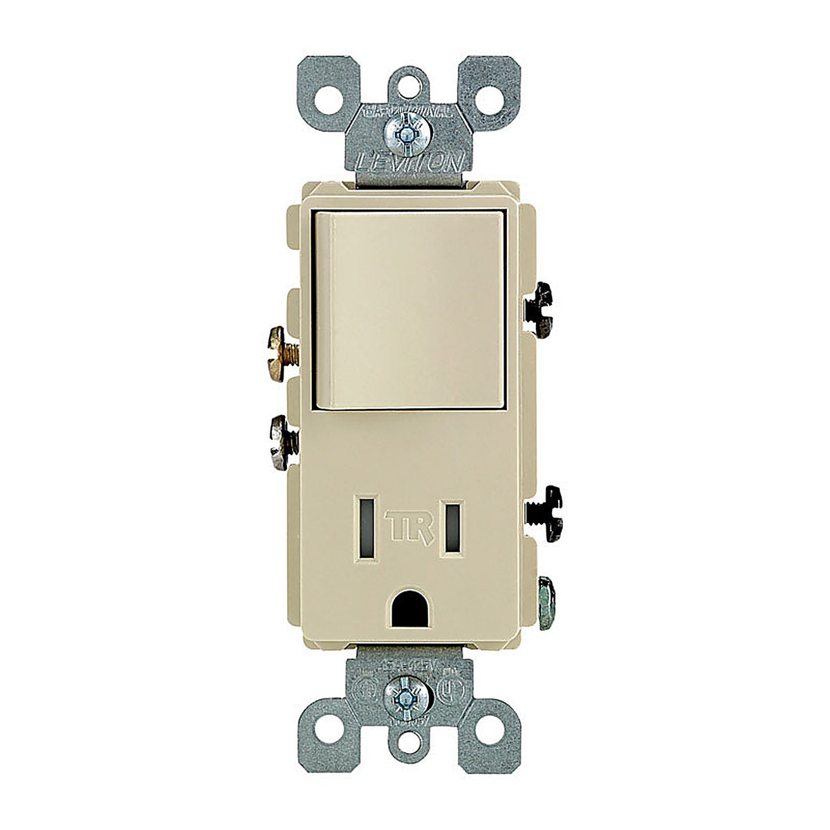 Leviton - T5625-I - Decora 15 amps 125 volt Ivory Combination Switch/Outlet 5-15R