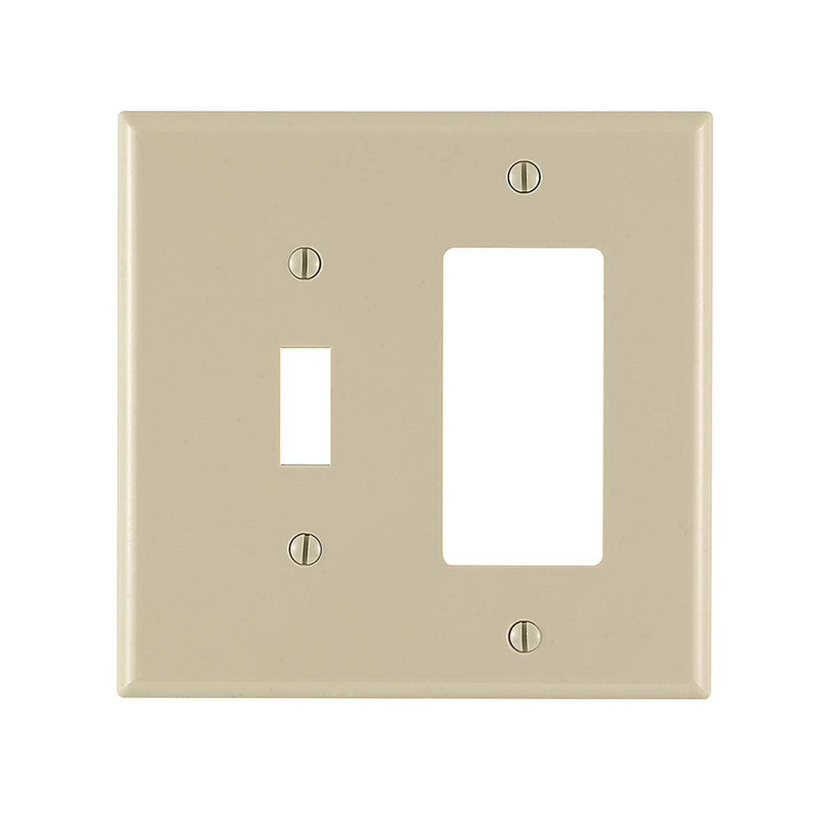 Leviton - 001-PJ126-00I - Midway Ivory 2 gang Thermoplastic Nylon Decorator/Toggle Wall Plate 1 pk
