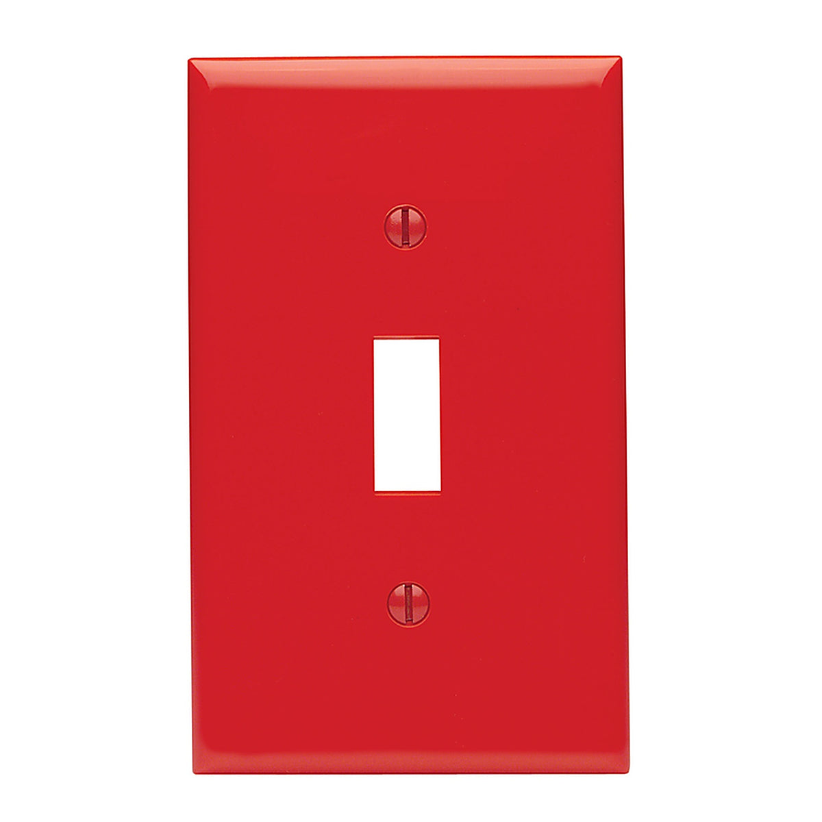 Leviton - 007-80701-0RE - Red 1 gang Thermoplastic Nylon Toggle Wall Plate 1 pk