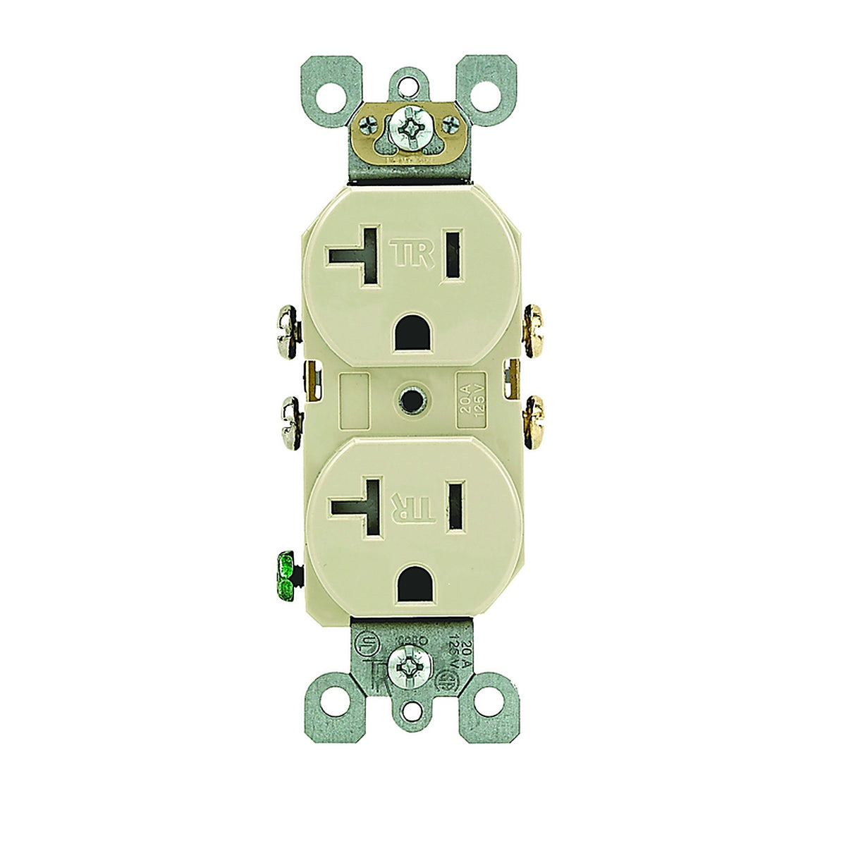 Leviton - R51-T5820-0IS - 20 amps 125 volt Duplex Ivory Outlet 5-20R - 1/Pack