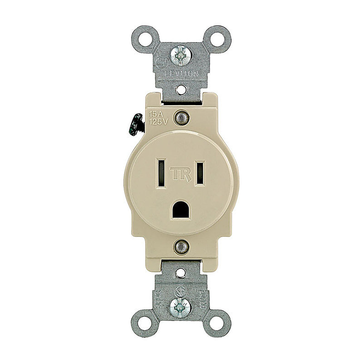 Leviton - T5015-I - 15 amps 125 volt Ivory Outlet 5-15R