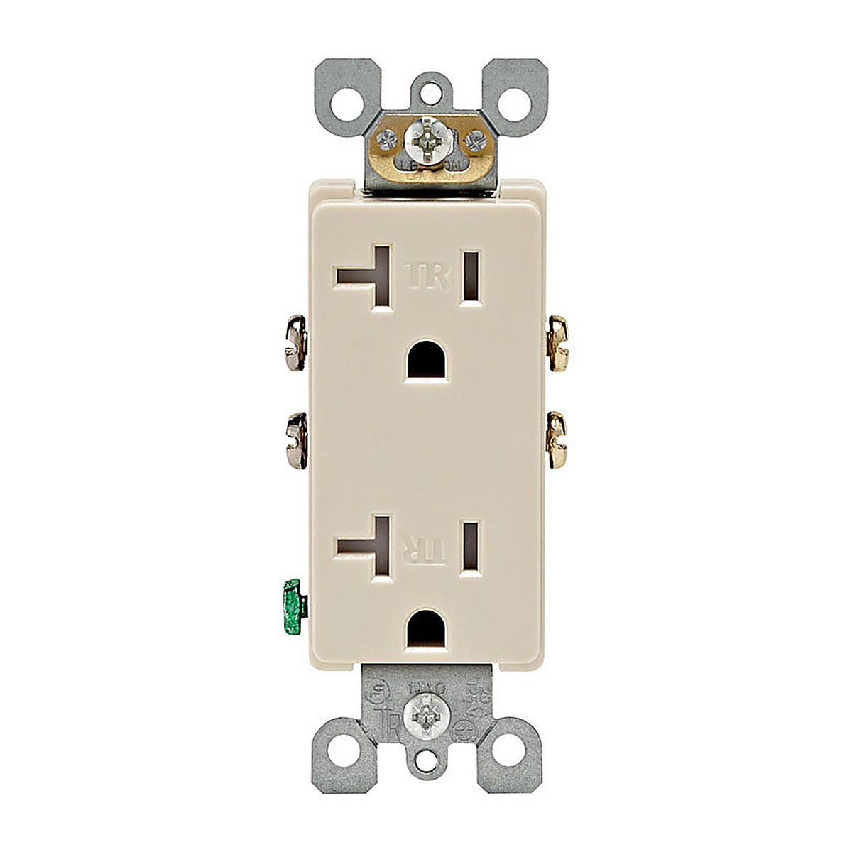 Leviton - T5825-T - Decora 20 amps 125 volt Light Almond Tamper Resistant Outlet 5-20R