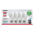 Satco - S28790 - Type A A19 E26 (Medium) LED Bulb Natural Light 100 Watt Equivalence 4 pk
