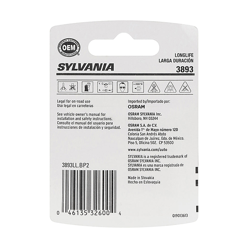 Sylvania - 3893LLBP2 - 3893 Long Life Mini Bulb, 2 Pack