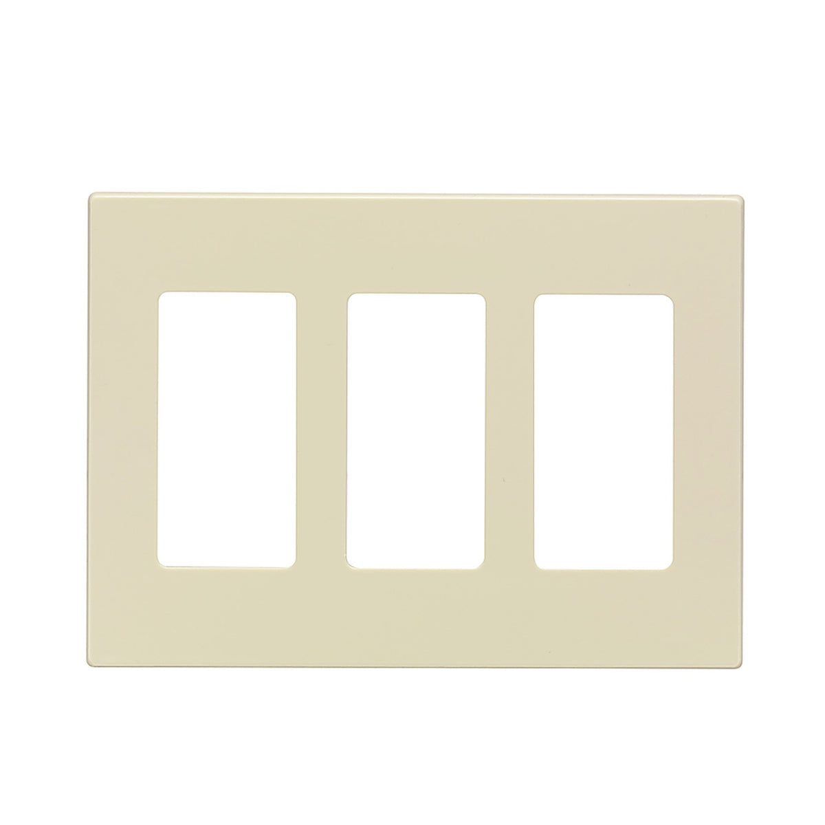 Leviton - 80311-T - Decora Plus Almond 3 gang Polycarbonate Rocker Screwless Wall Plate 1 each