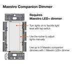 Lutron - MA-RH-WH - Maestro White 600 watts Dual Control Dimmer 1 each