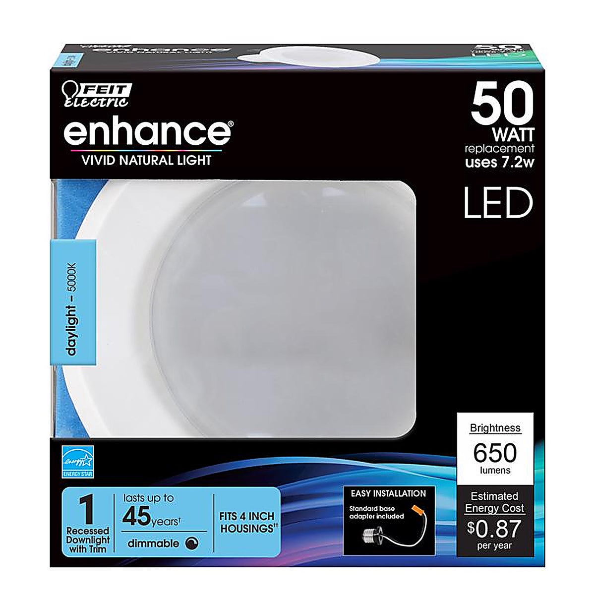 Feit Electric - LEDG2R4/950CA - Enhance White 4 in. W LED Retrofit Kit 7.2 W
