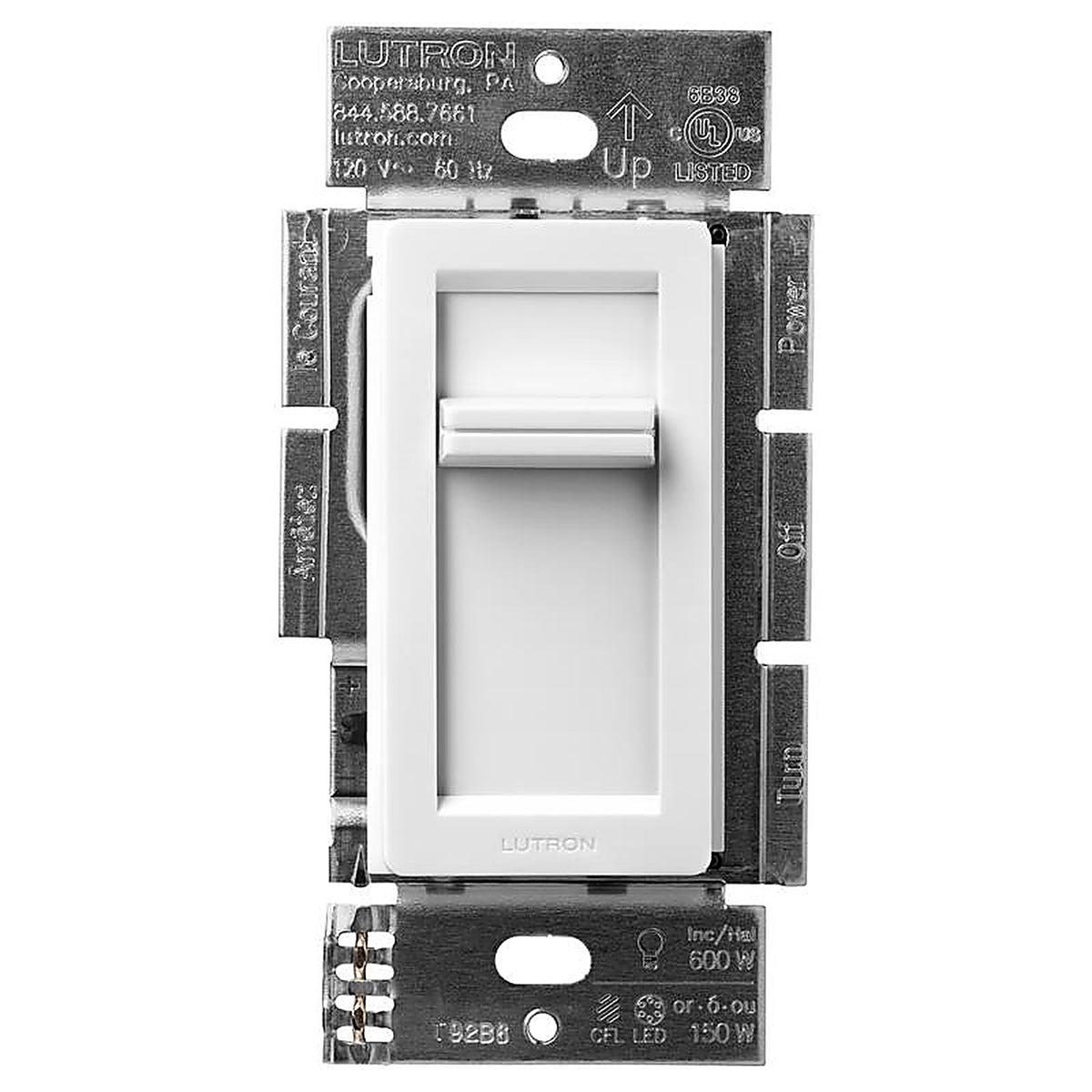 Lutron - LECL-150H-WH - Lumea White 150 watt Slide Dimmer Switch - 1/Pack