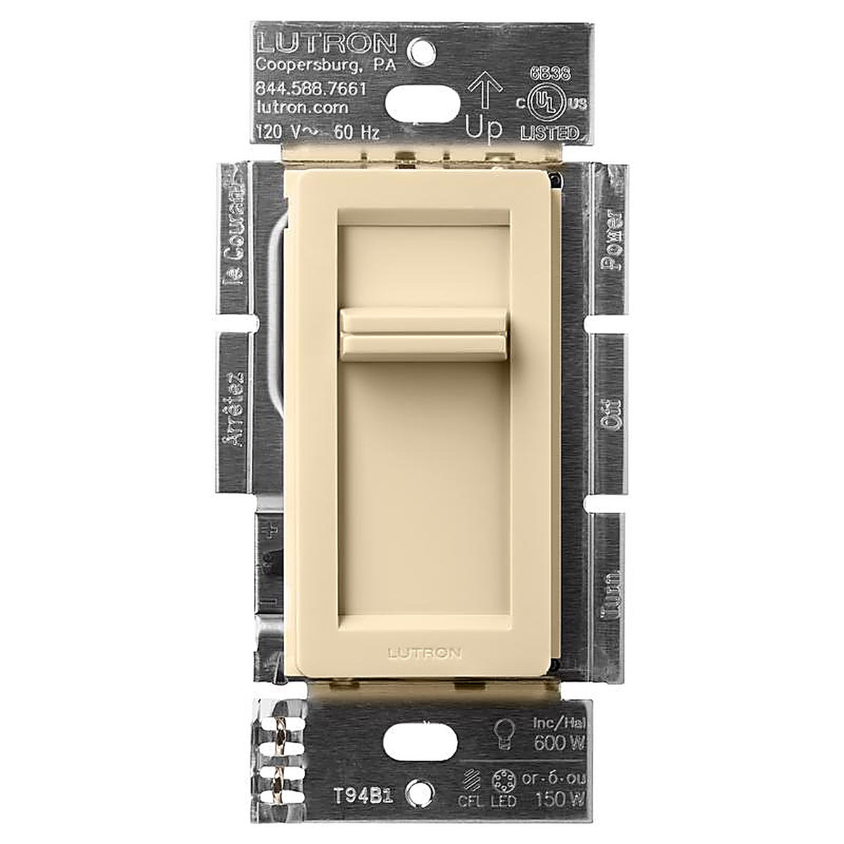 Lutron - LECL-150H-IV - Lumea Ivory 150 watt Slide Dimmer Switch - 1/Pack
