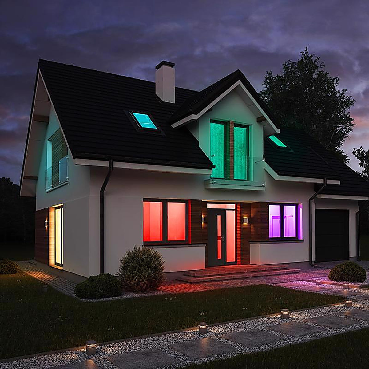 Feit Electric - OM60/RGBW/CA/AG - A19 E26 (Medium) Smart WiFi LED Bulb Color Changing 60 W 1 pk