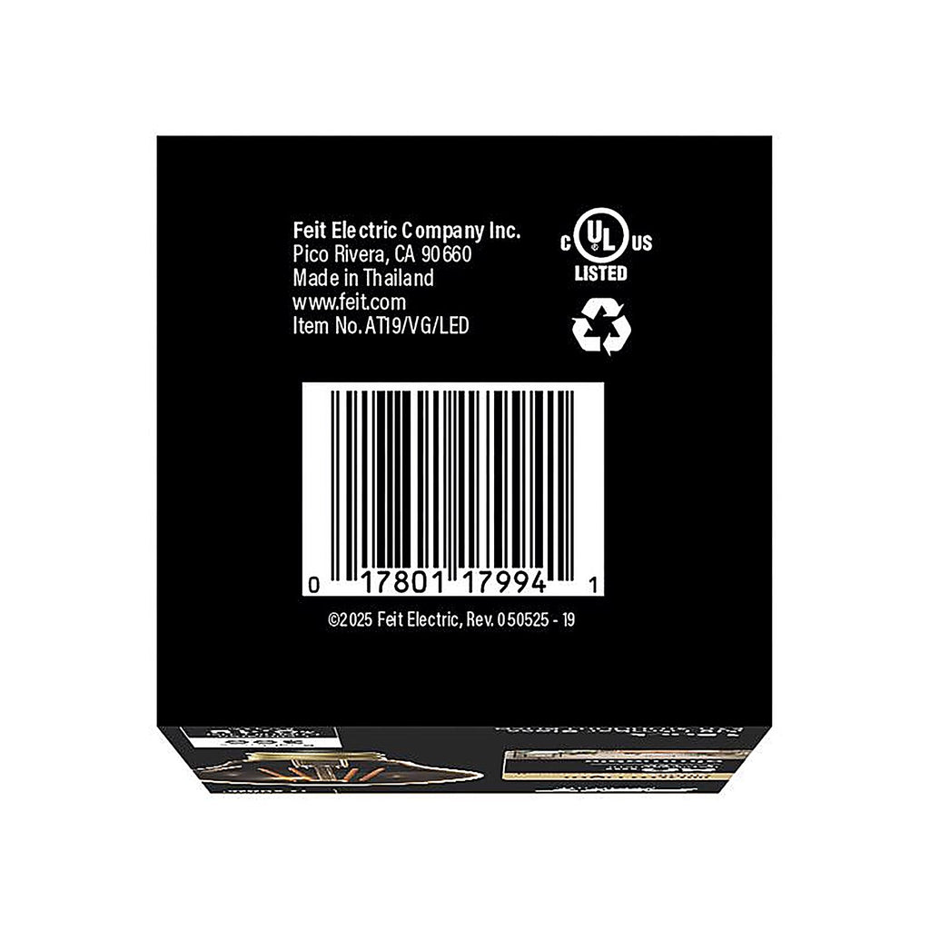 Feit Electric - AT19/VG/LED - A19 E26 (Medium) LED Bulb Amber Soft White 60 W 1 pk