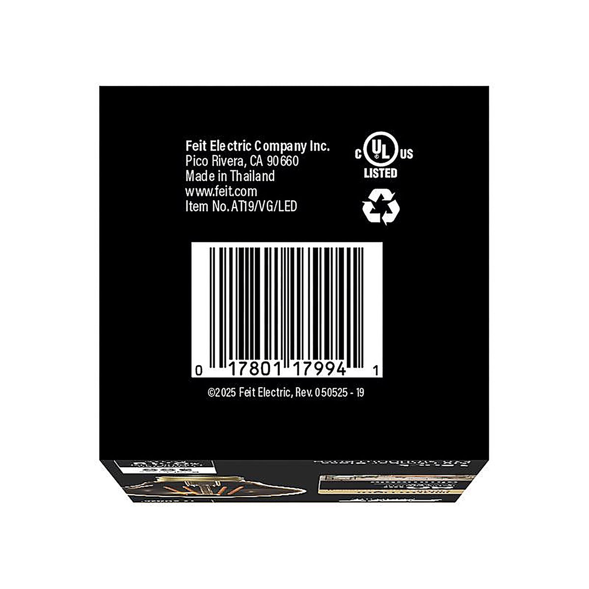 Feit Electric - AT19/VG/LED - A19 E26 (Medium) LED Bulb Amber Soft White 60 W 1 pk