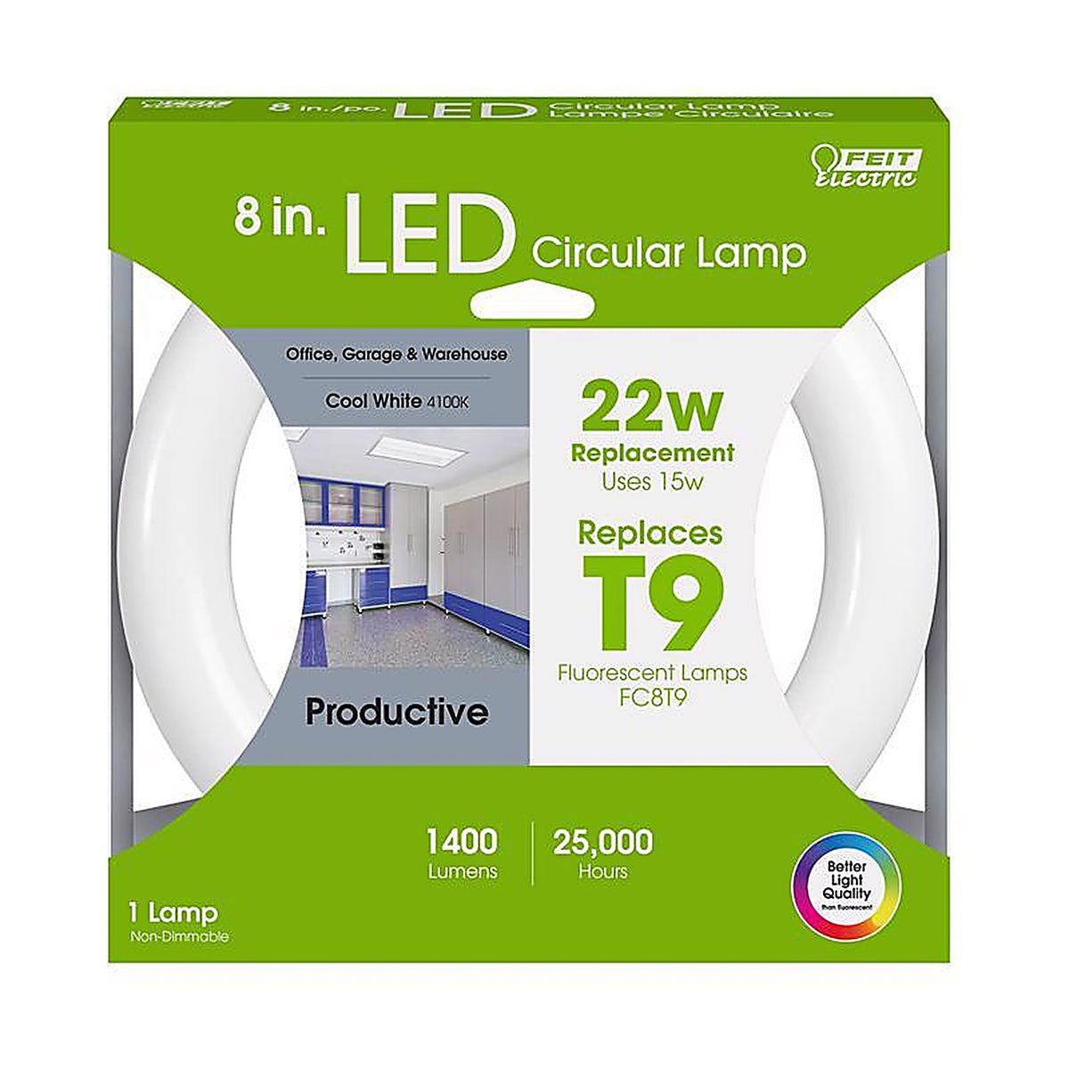 Feit Electric - FC8/840/LED - Plug and Play Specialty Cool White G10Q Circular LED Bulb 22 Watt Equivalence 1 pk