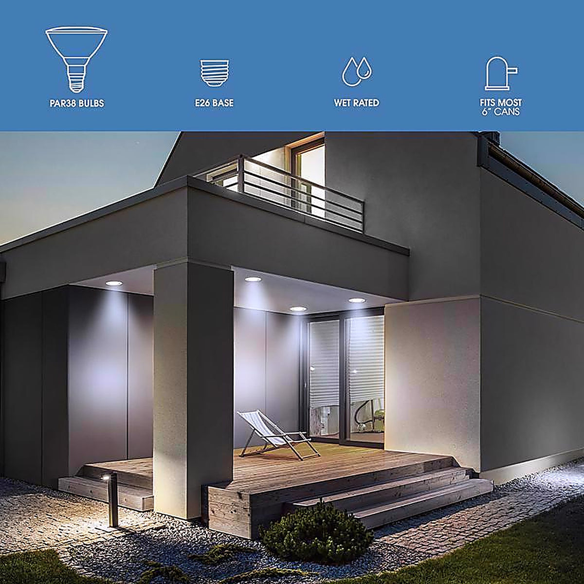 Feit Electric - PAR38930CA4PK - Enhance PAR38 E26 (Medium) LED Bulb Bright White 75 W 4 pk