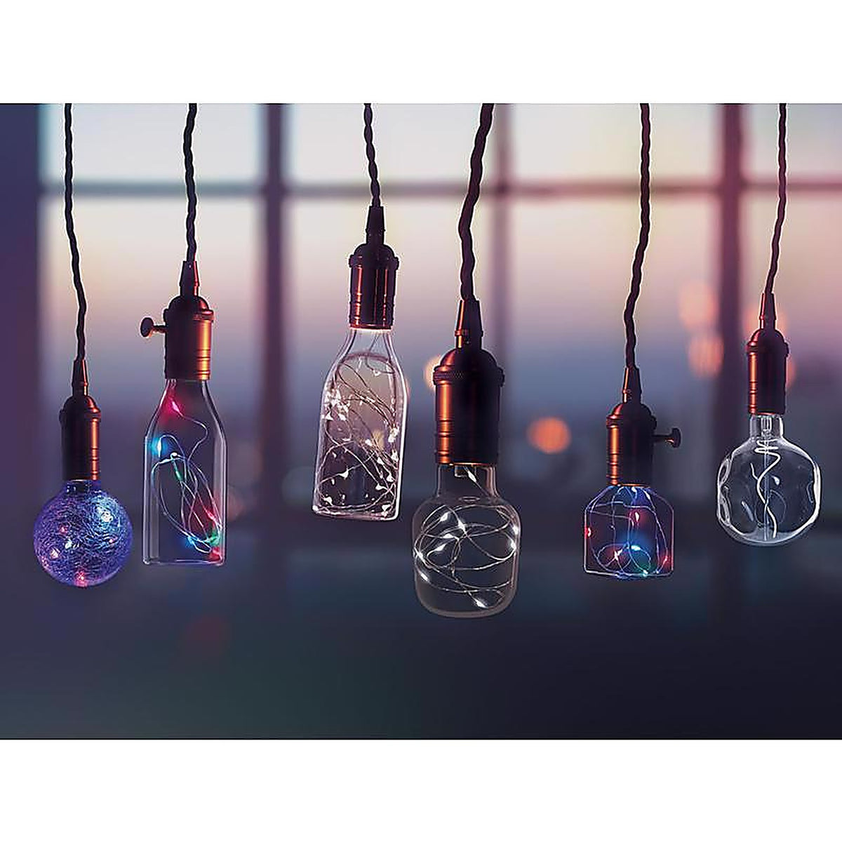 Feit Electric - FY/NP/RGB/LED - Fairy Cylinder E26 (Medium) LED Bulb Multi-Colored 1 pk