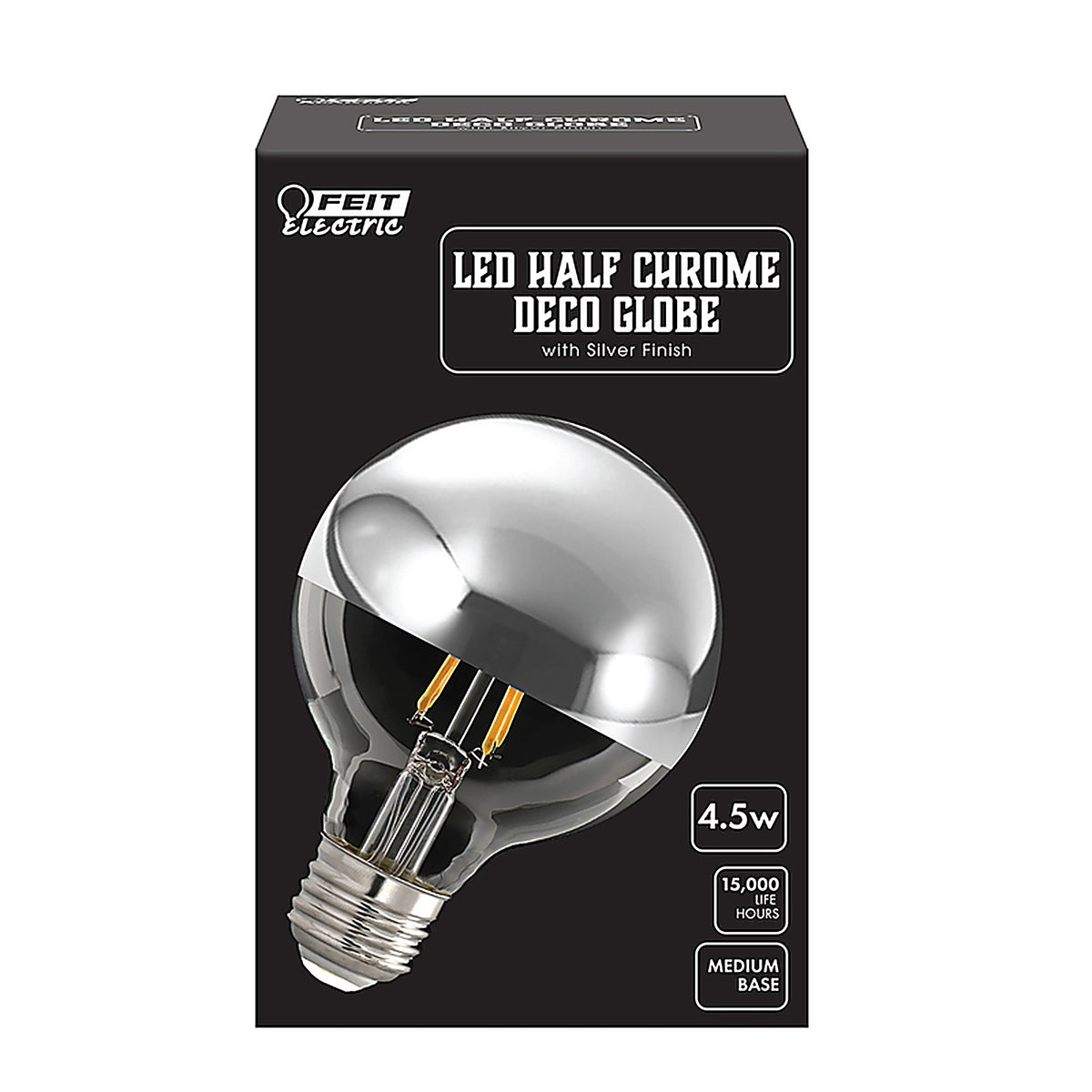 Feit Electric - G2540/CHR827FIL - Deco Globe G25 E26 (Medium) Filament LED Bulb Soft White 40 W 1 pk