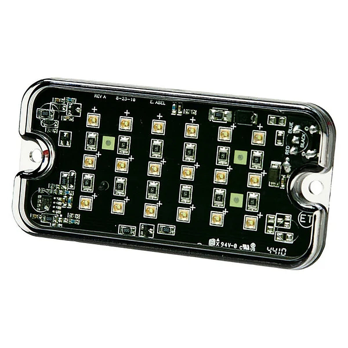 ECCO - 3931A - Directional LED - Rectangular Surface Mount, 12VDC, 16 Flash Patterns, Amber