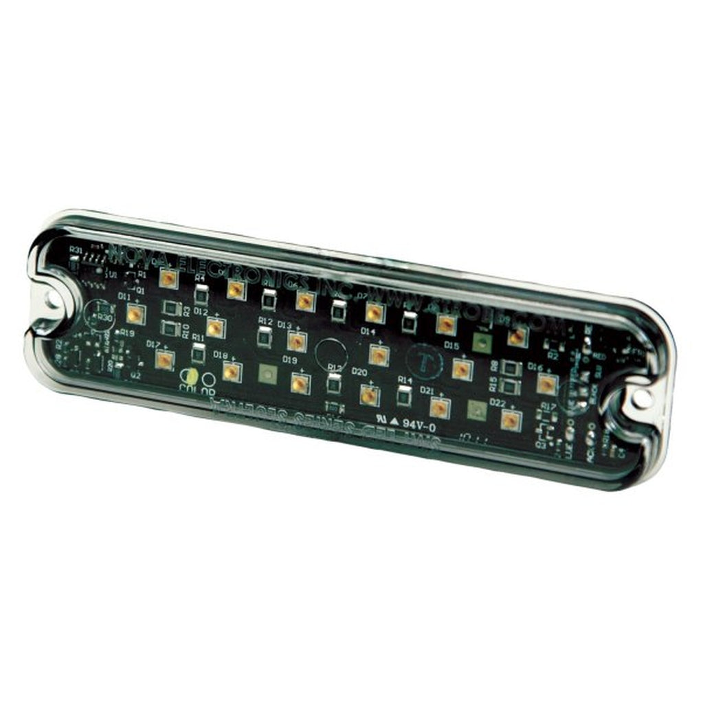 ECCO - 3932A - Directional LED - Rectangular Surface Mount, 12VDC, 16 Flash Patterns, Amber