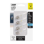 Feit Electric - BP4C7/850/LED/4 - C7 E12 (Candelabra) LED Bulb Daylight 4 W 4 pk