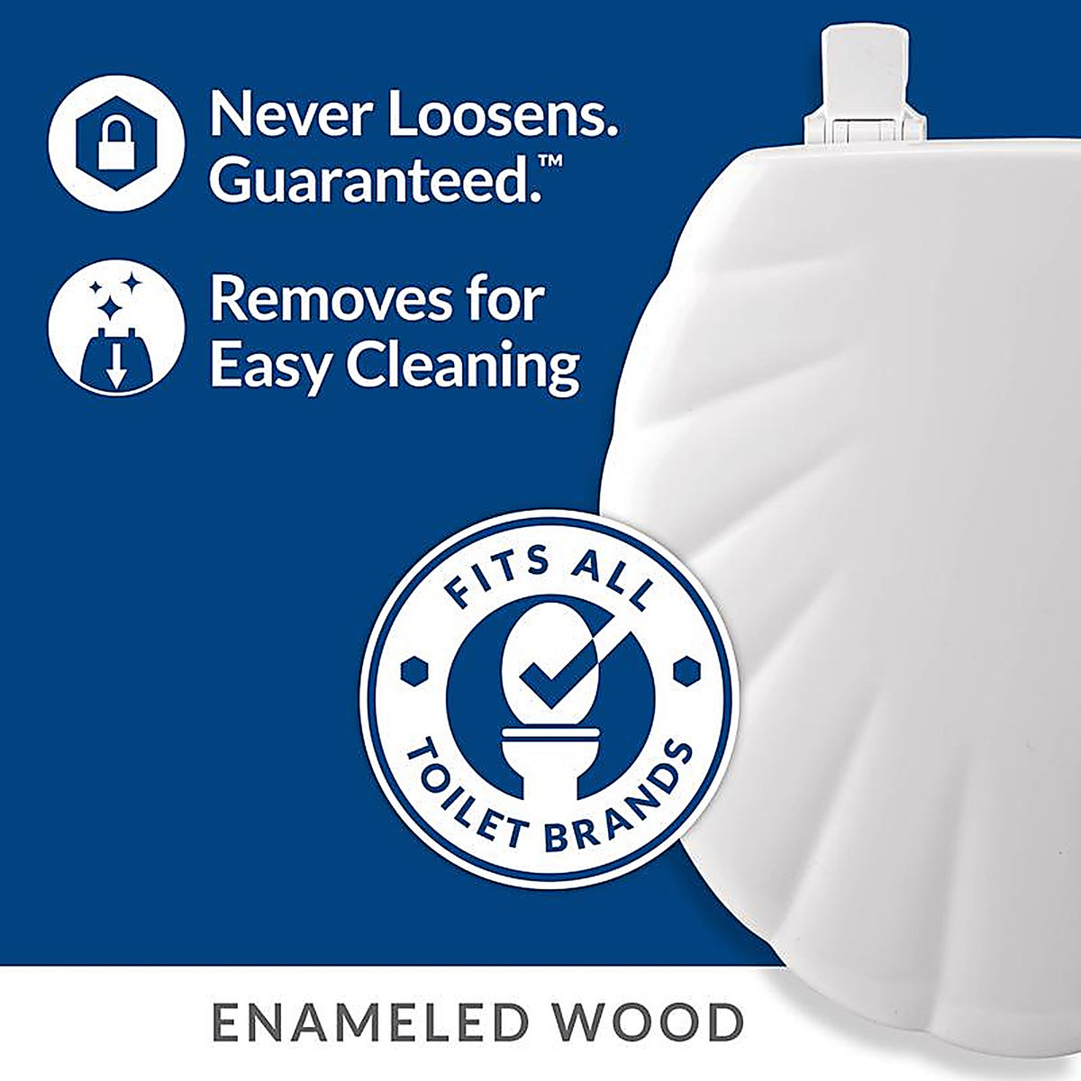 Bemis - 22ECA000 - Mayfair Never Loosens Round White Molded Wood Toilet Seat