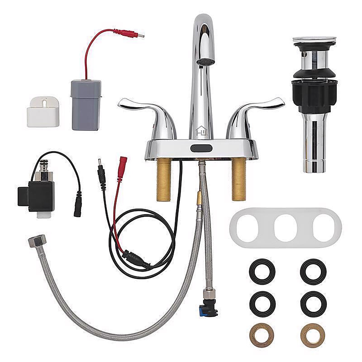 Homewerks - 26-B423S-HW - Chrome Motion Sensing Centerset Bathroom Sink Faucet 4 in.
