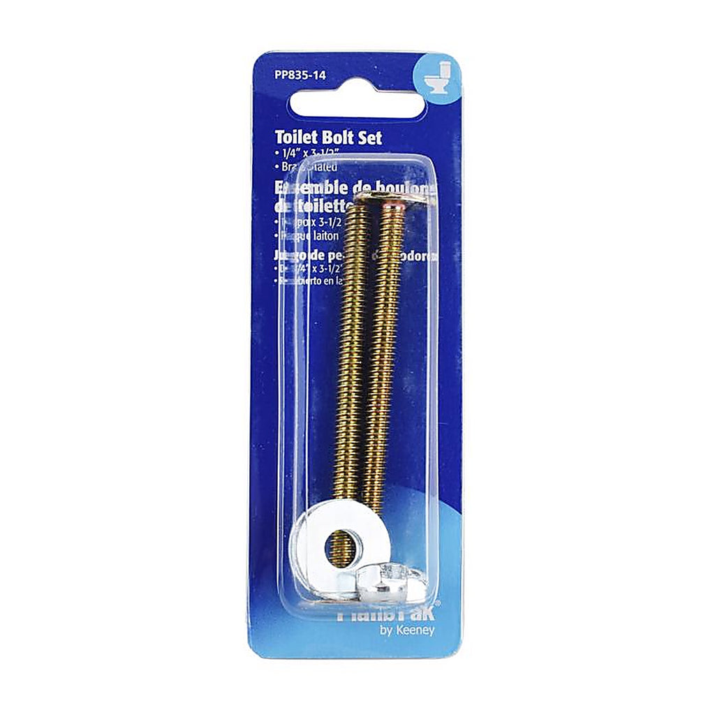 Plumb Pak - PP835-14 - Toilet Bolt Set Brass