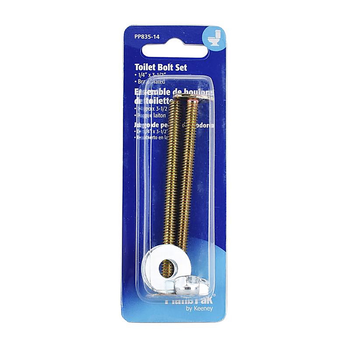 Plumb Pak - PP835-14 - Toilet Bolt Set Brass