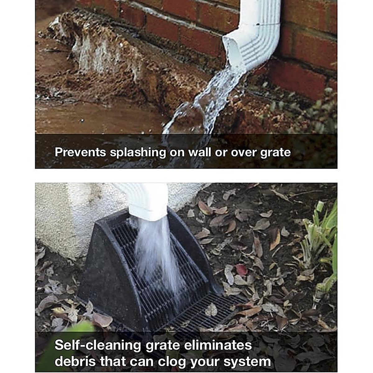 NDS - 1200DSG - Downspout Defender 12 in. Black Square Polyethylene Drain Grate