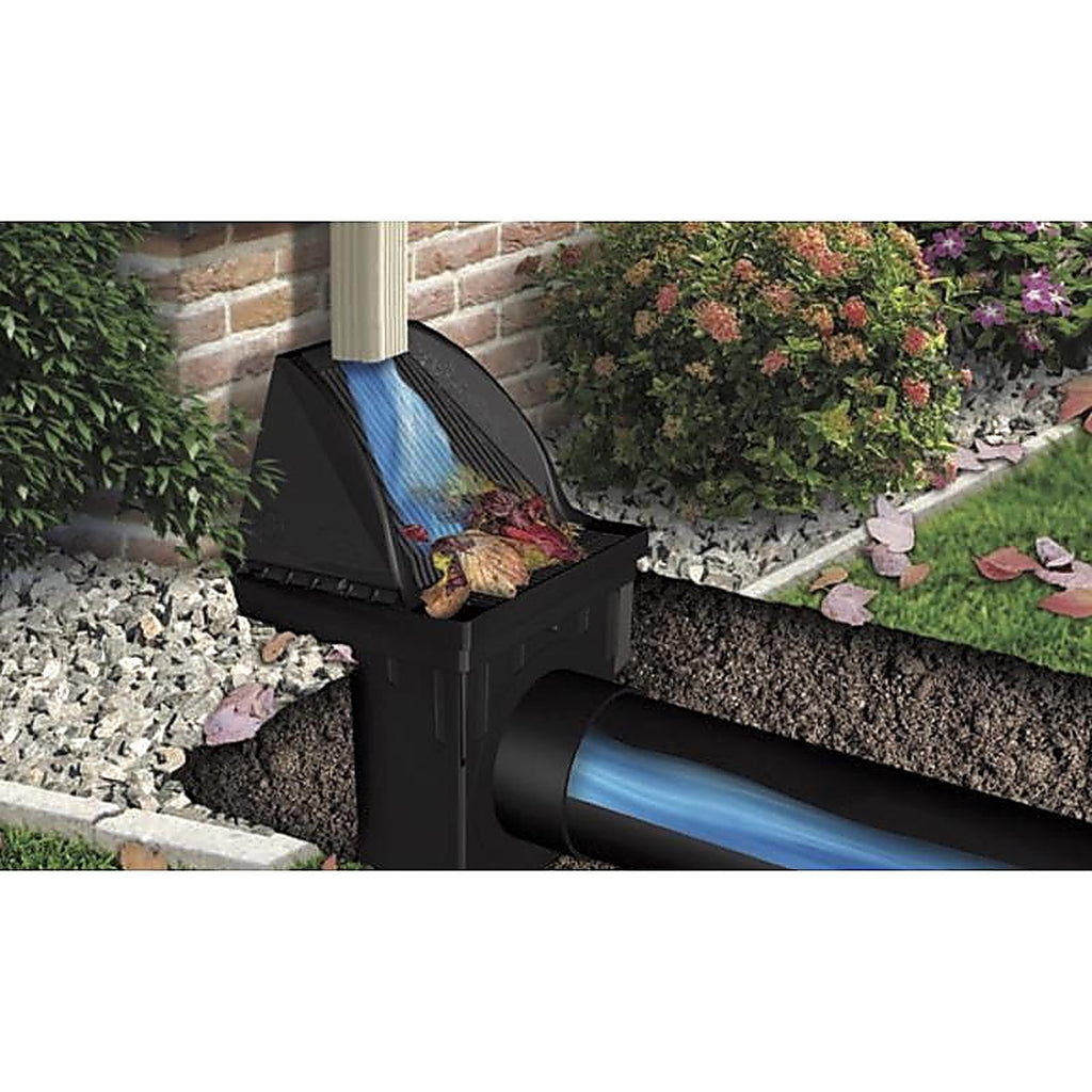 NDS - 1200DSG - Downspout Defender 12 in. Black Square Polyethylene Drain Grate