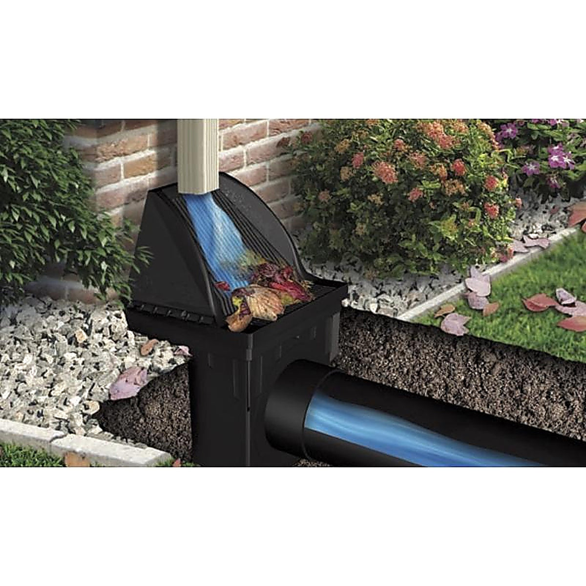 NDS - 1200DSG - Downspout Defender 12 in. Black Square Polyethylene Drain Grate