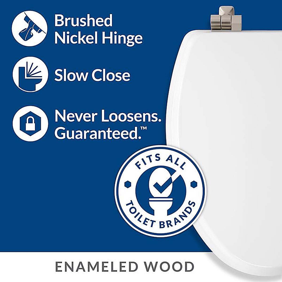 Bemis - 126NISL-000 - Mayfair Slow Close Elongated White Molded Wood Toilet Seat