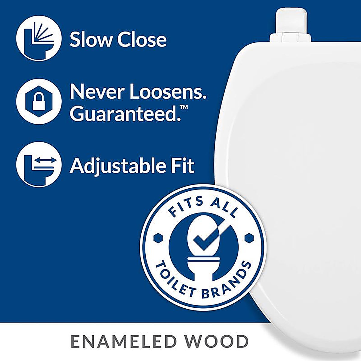 Bemis - 143SLOW-000 - Mayfair Slow Close Elongated White Molded Wood Toilet Seat