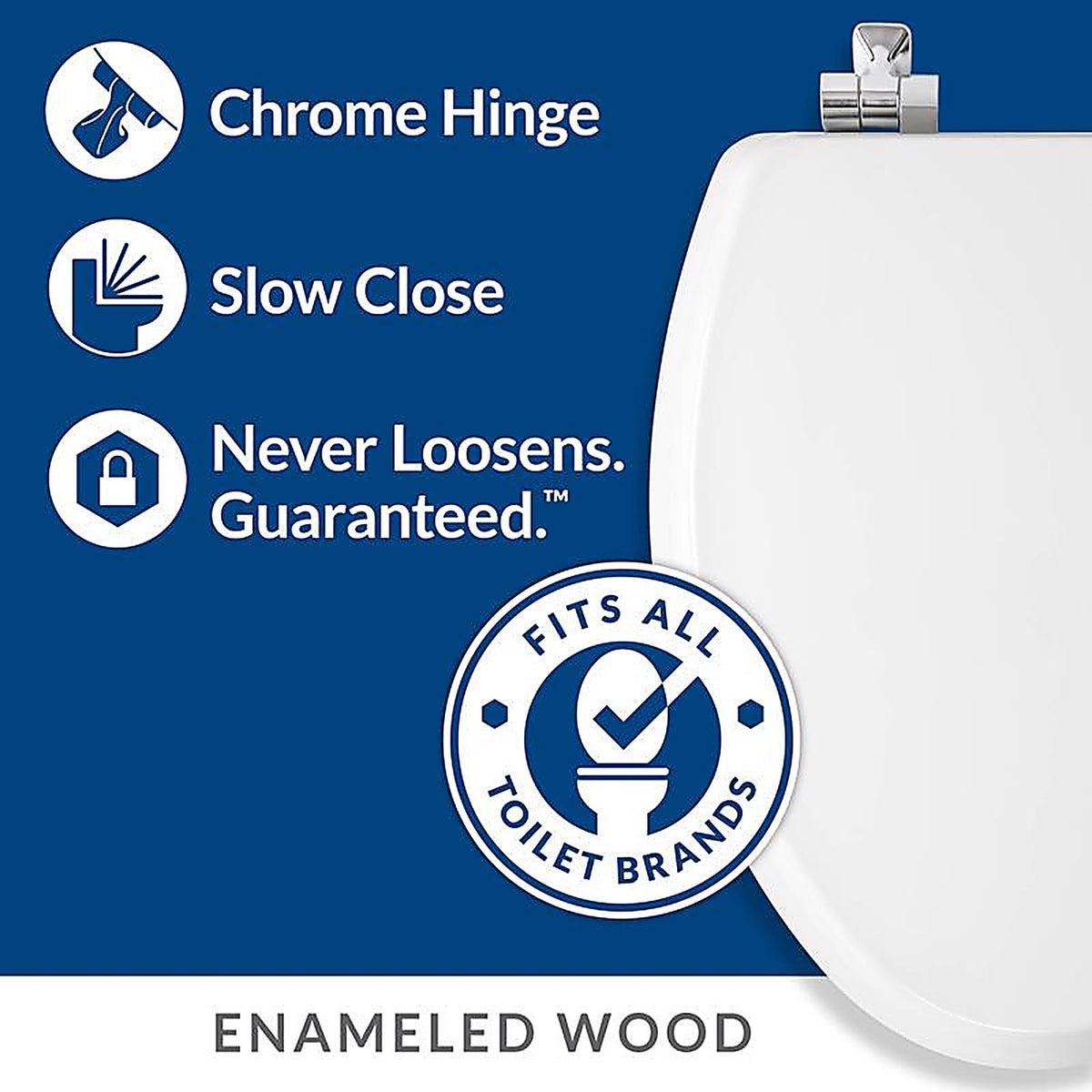 Bemis - 126CHSL-000 - Mayfair Slow Close Elongated White Molded Wood Toilet Seat