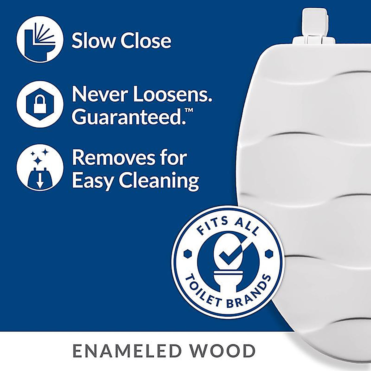 Bemis - 133SLOW-000 - Mayfair Slow Close Elongated White Enameled Wood Toilet Seat