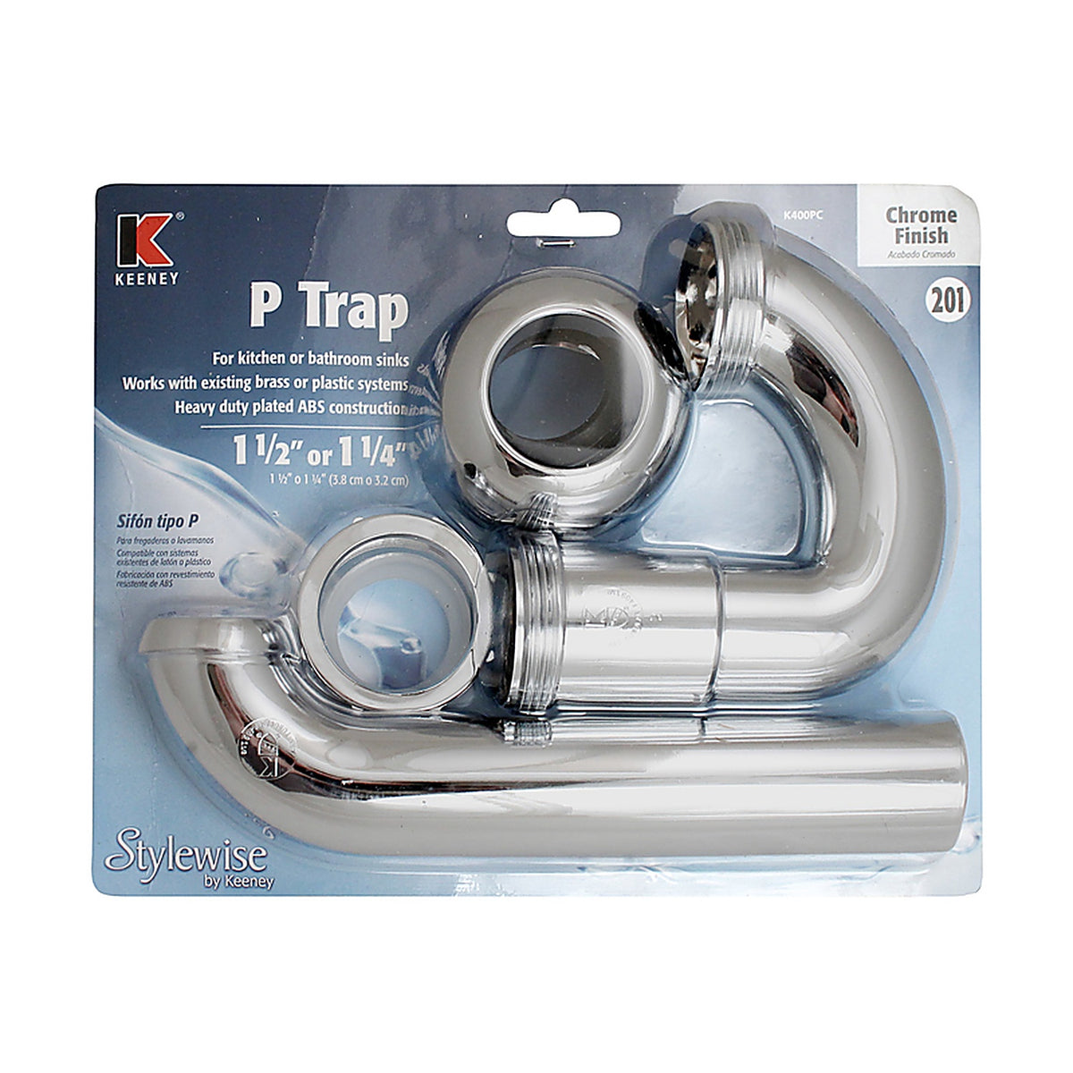 Keeney - K400PC - 1-1/2 in. Dia. x 10-3/4 in. L Plastic P-Trap