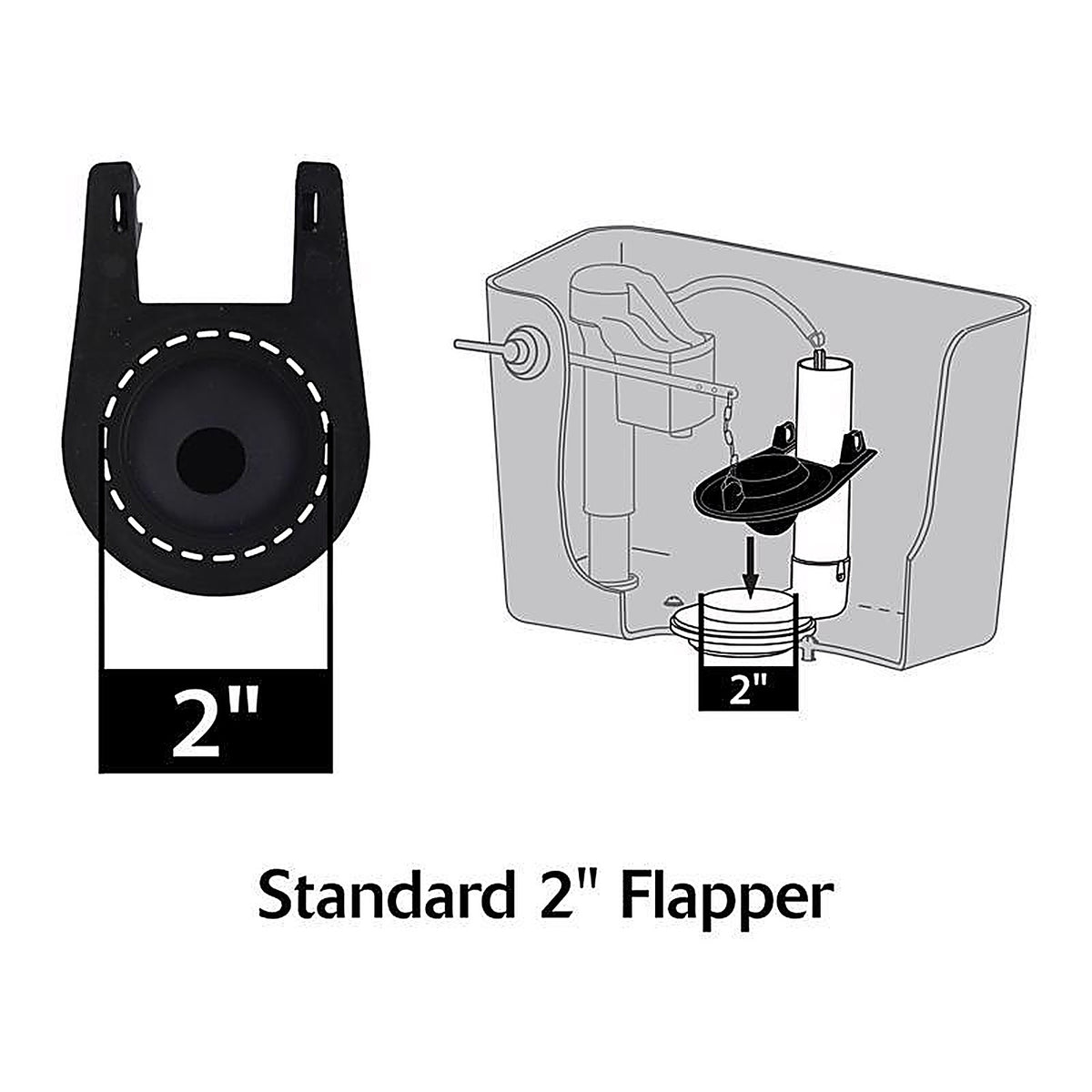 Korky - 54CP - Toilet Flapper Black Rubber For Universal 2 in.