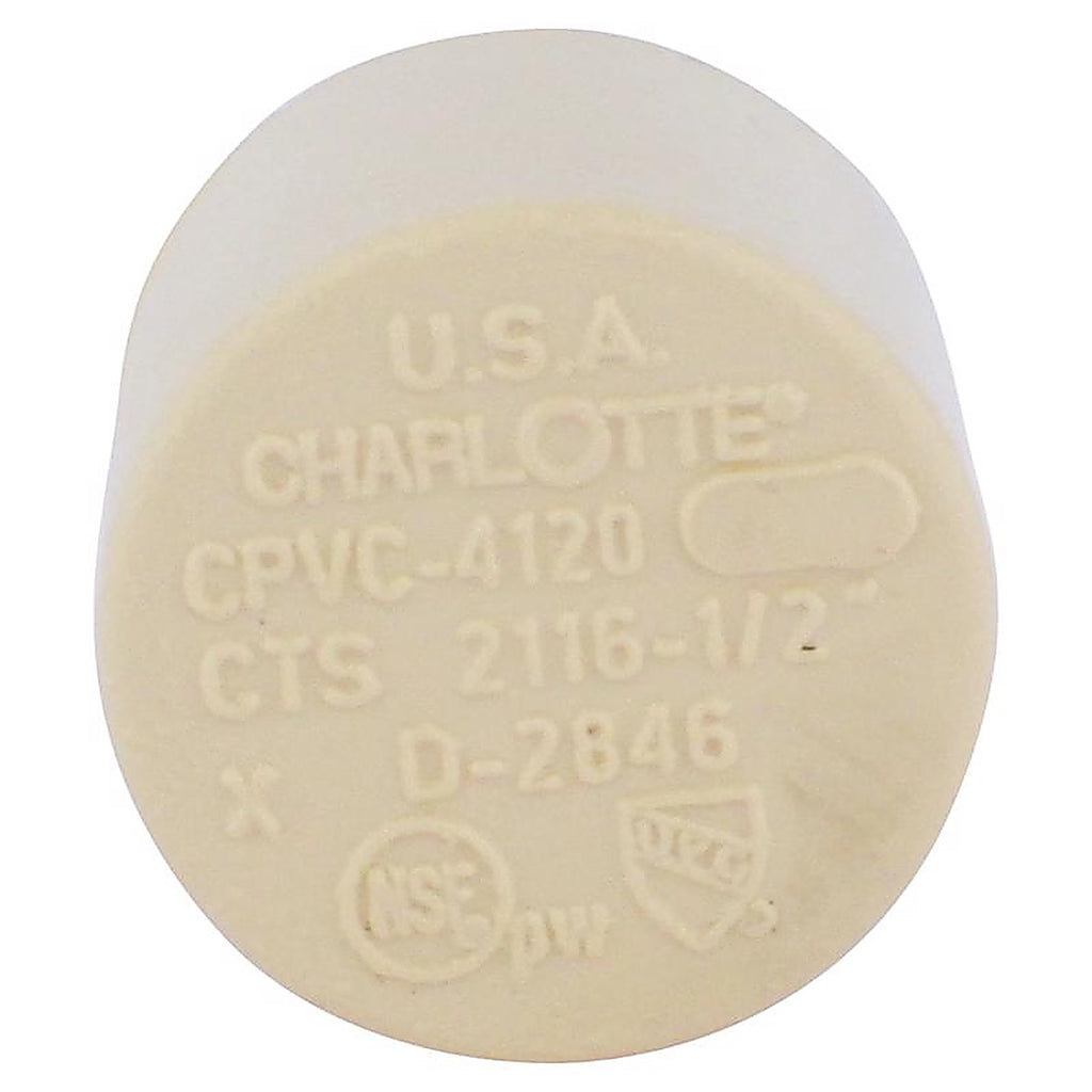 Charlotte Pipe - CTS021160600HA - FlowGuard 1/2 in. Hub CPVC Cap