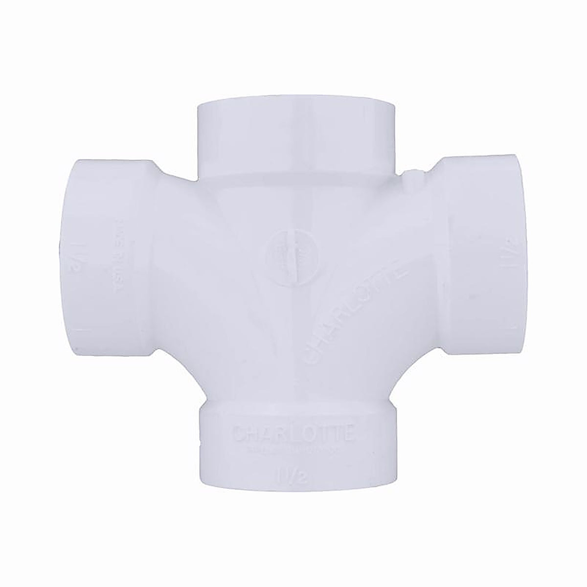 Charlotte Pipe - PVC004280600 - Schedule 40 1-1/2 in. Hub x 1-1/2 in. Dia. Hub PVC Double Sanitary Tee