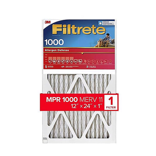 3M - 9820-4 - Filtrete 12 in. W X 24 in. H X 1 in. D Polyester 11 MERV Pleated Allergen Air Filter 1 pk
