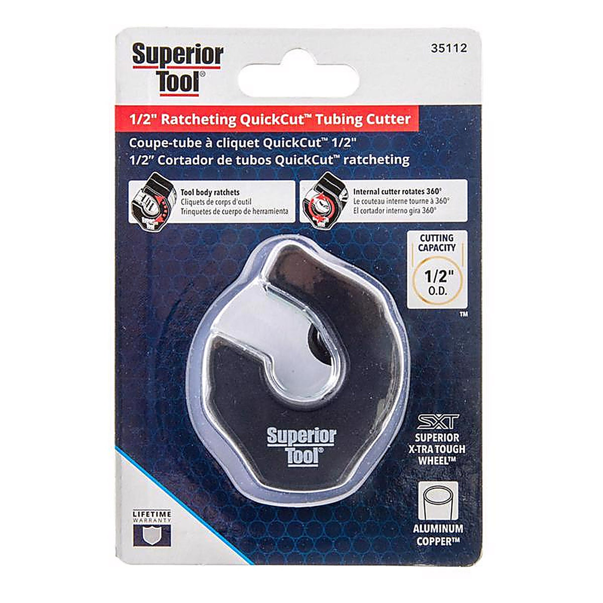 Superior Tool - 35112 - 1/2 in. Ratcheting Pipe Cutter Red 1 pc