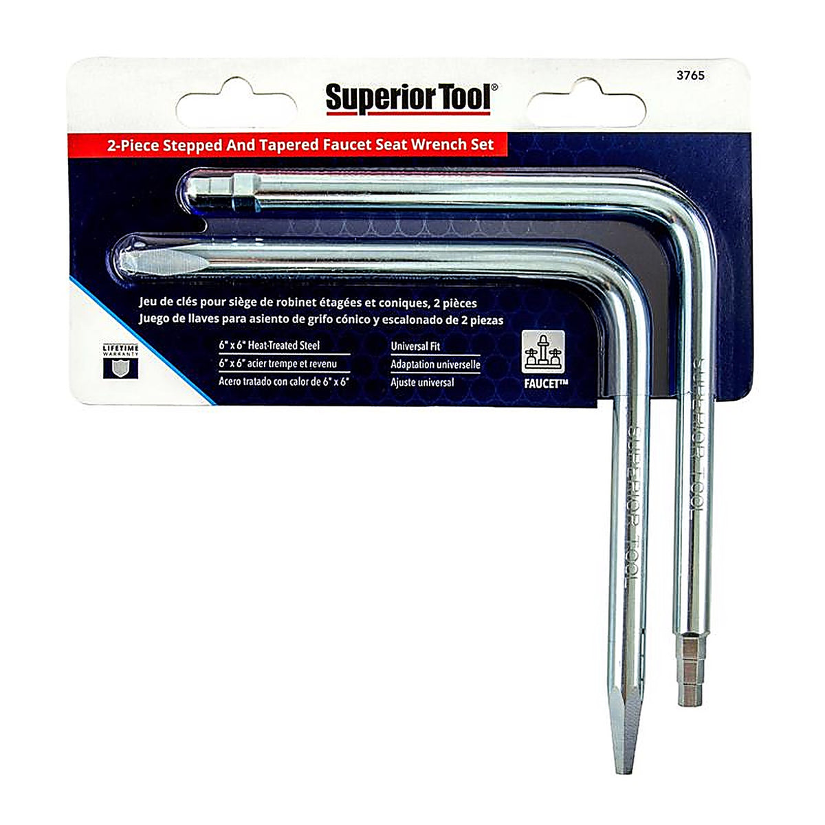 Superior Tool - 3765 - Faucet Seat Wrench Set Silver 2 pc