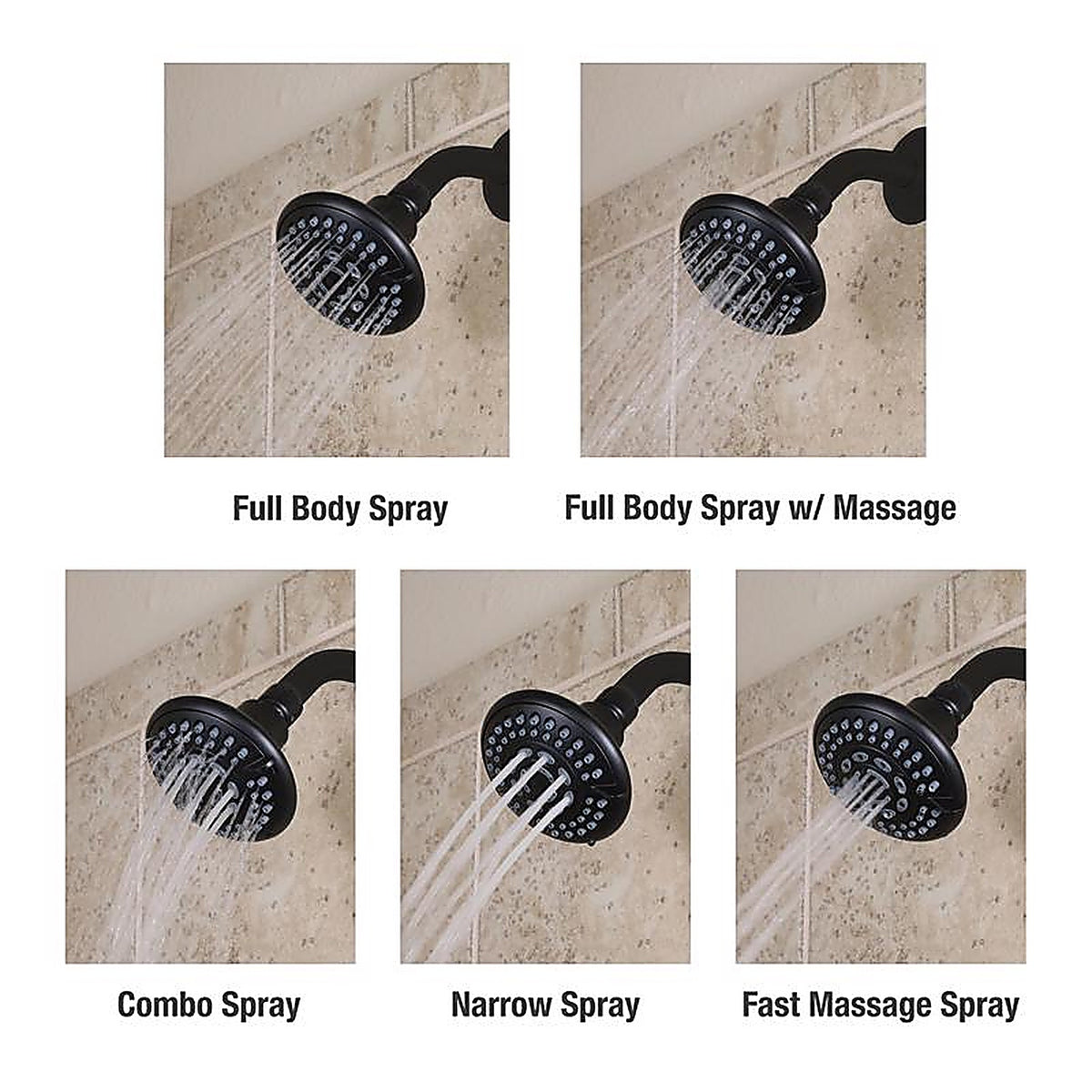 Danco - 9D00012023 - Matte 5 settings Showerhead 1.8 gpm