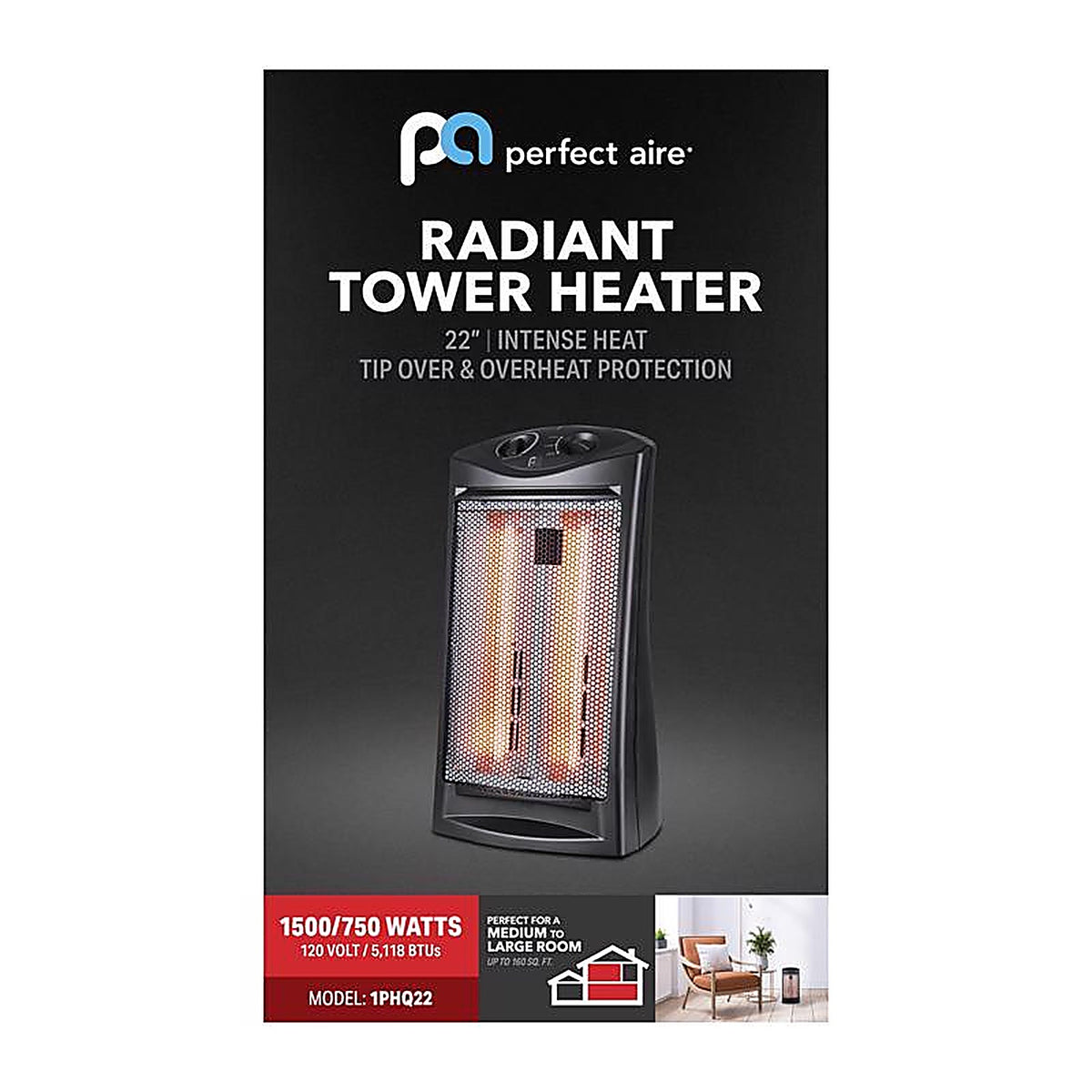 Perfect Aire - 1PHQ22 - Electric Tower Heater